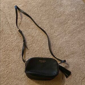 Kate Spade Black Crossbody Camera Bag with Tassel